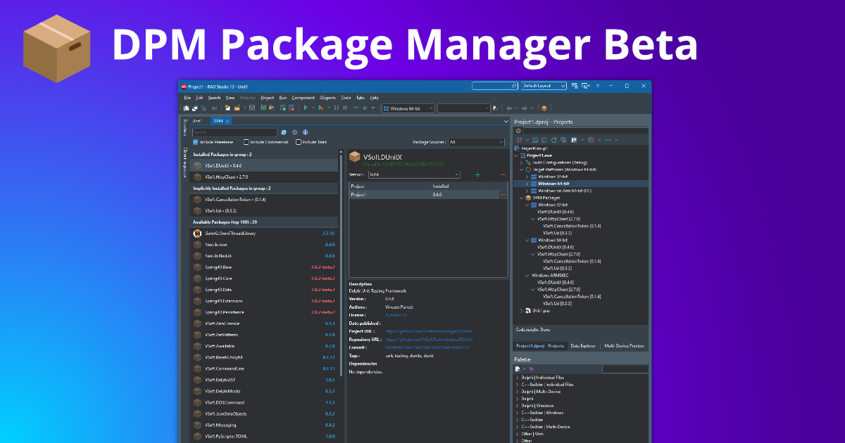 Pms Delphi DPM Package Manager for Delphi - Beta